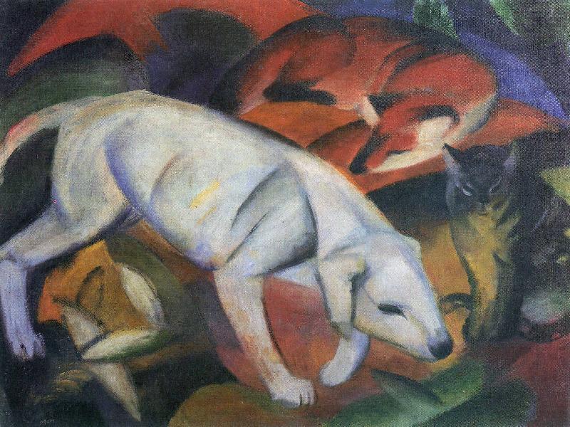 Franz Marc Drei Tiere china oil painting image